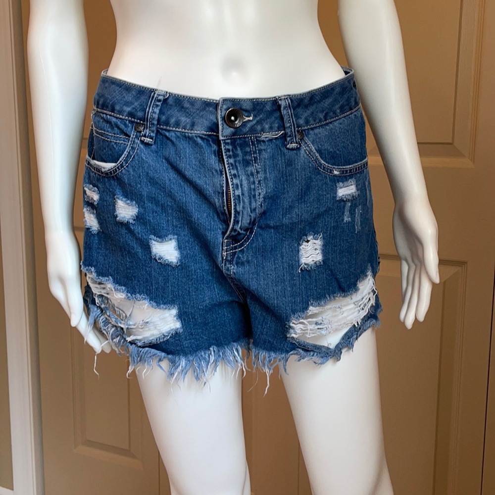 REWASH distressed jean shorts